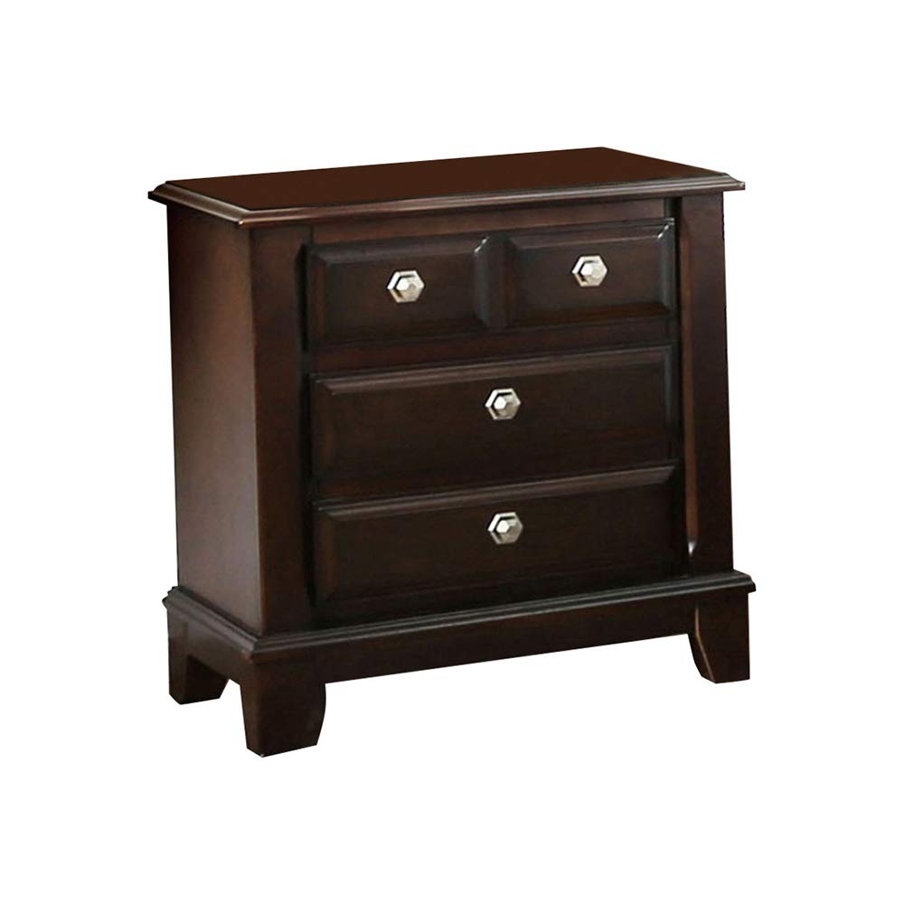Litchville Contemporary Nightstand, Cherry Brown,