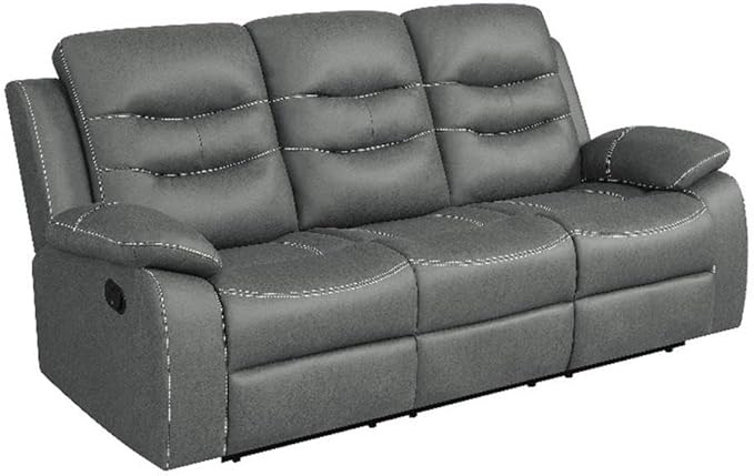 Nova Upholstered Motion Reclining Sofa Dark Grey