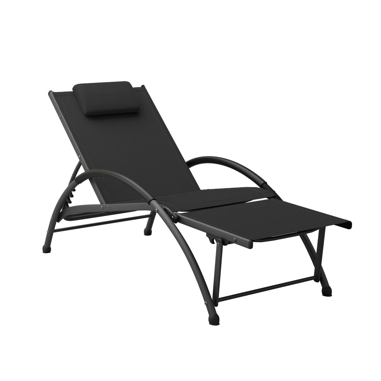 Chaise Lounge Chair Outdoor, Patio Lounge Chairs with Adjustable 5-Position Recliner