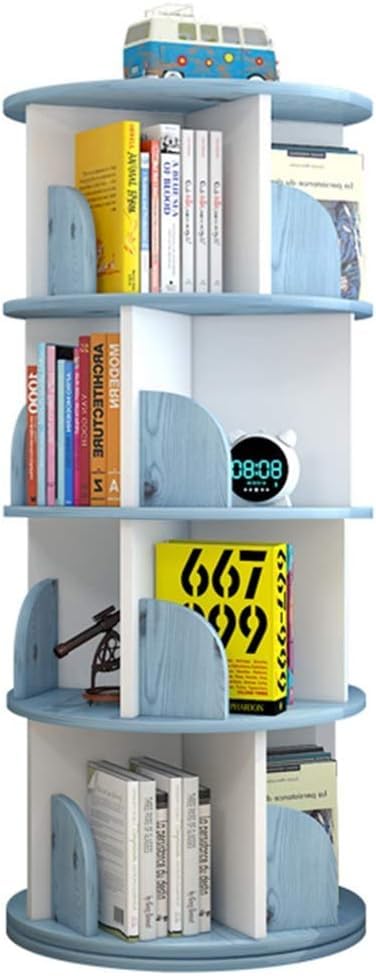 Corner Standing Bookshelf Bookcases Rotating Bookshelf Picture Book Stand Floor Shelf
