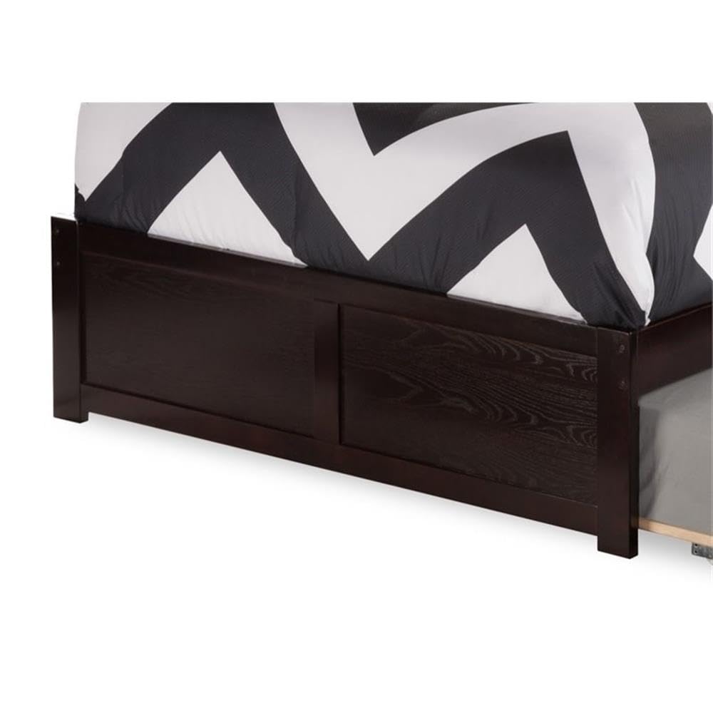 BOWERY HILL Full Platform Panel Bed with Trundle in Espresso