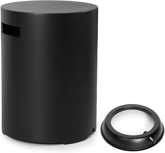 Round Propane Fire Pit Table,30 Inch Outdoor Fire Pit Table Set w Tank Cover