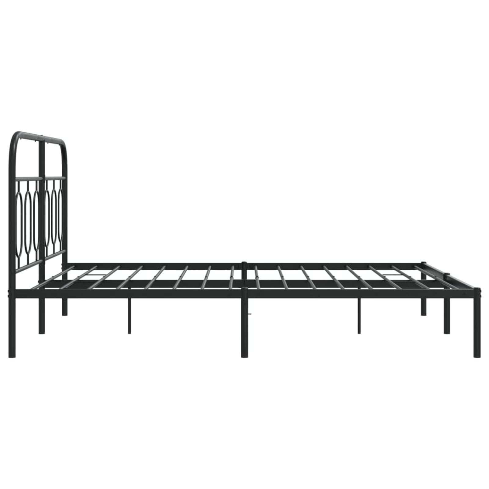 Tidyard Metal Bed Frame Without Mattress with Headboard Black 59.1 x 78.7 Inch Platform Bed Frame, Easy Assembly Mattress Foundation for Bedroom Dorm Guest Room Style M