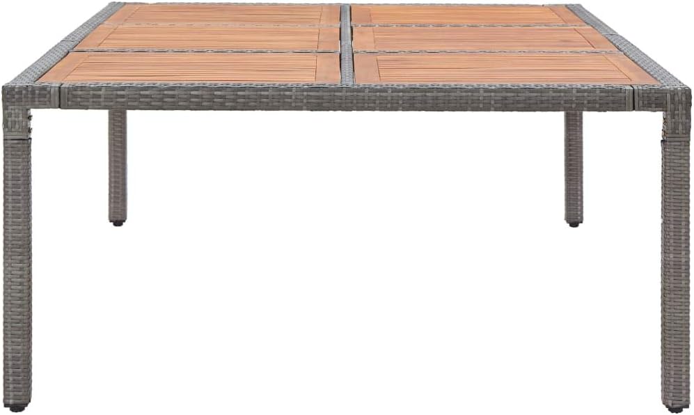Outdoor Garden Dining Table - Grey & Natural Wood Finish