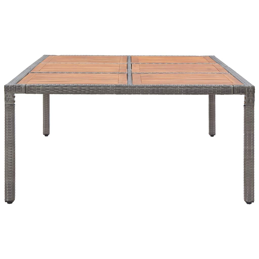 Outdoor Garden Dining Table - Grey & Natural Wood Finish