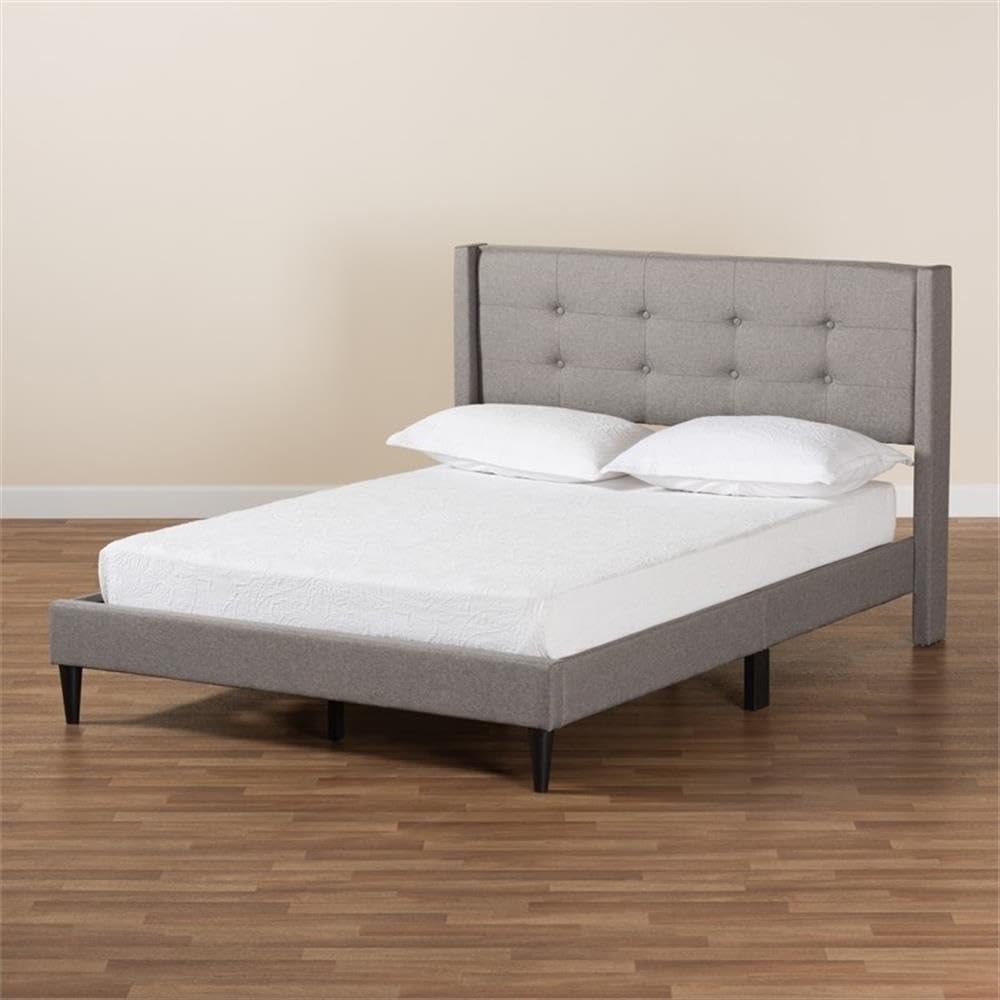 Casol Mid-Century Modern Transitional Grey Fabric Upholstered
