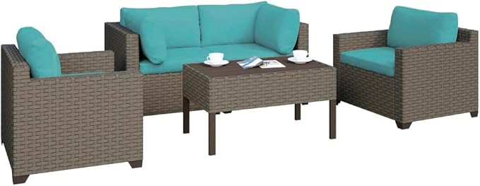 Keys 5-Piece Outdoor Conversation Set with Club Chairs and Coffee