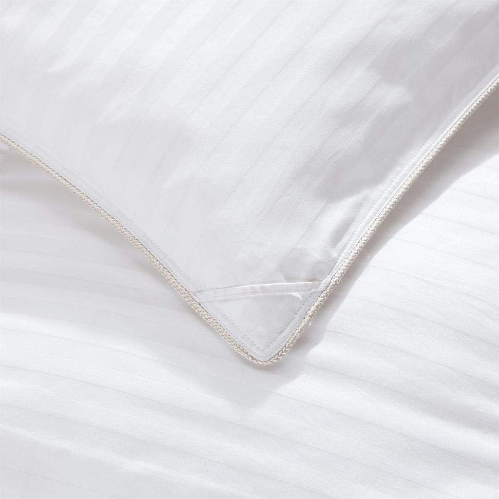 Size 1200 Thread-Count Siberian Goose Down Comforter, 100% Egyptian Cotton, White Stripe, 50Oz