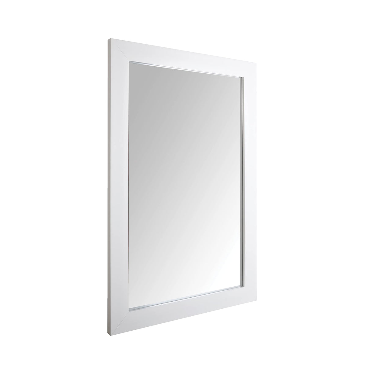 Basics Rectangular Wall Mount Mirror Wide Trim, White