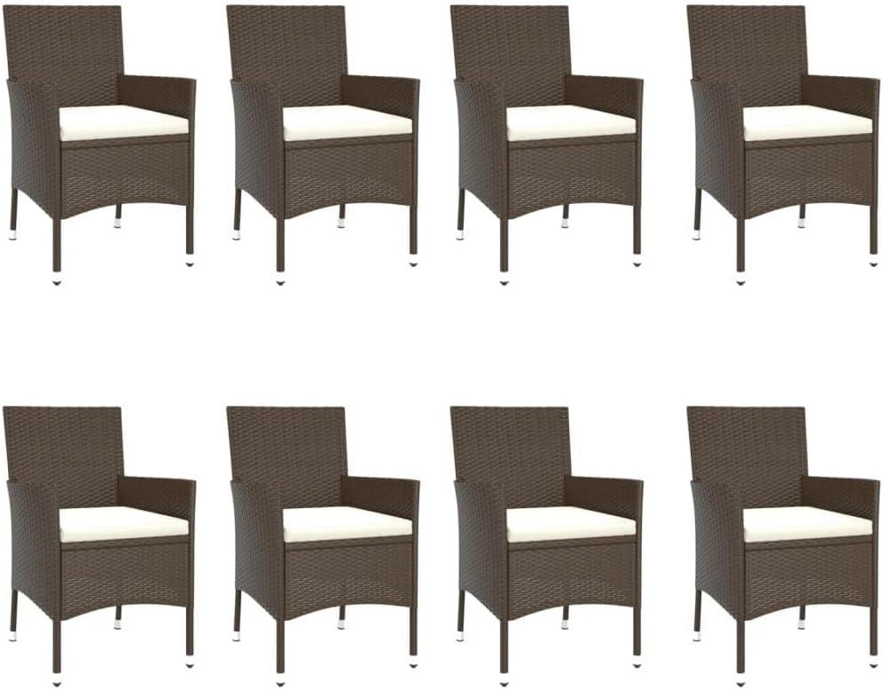 Patio Dining Set with Comfortable Cushions, Weather-Resistant Rattan, Sturdy Steel Frame,