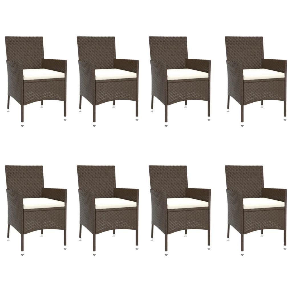 Patio Dining Set with Comfortable Cushions, Weather-Resistant Rattan, Sturdy Steel Frame,