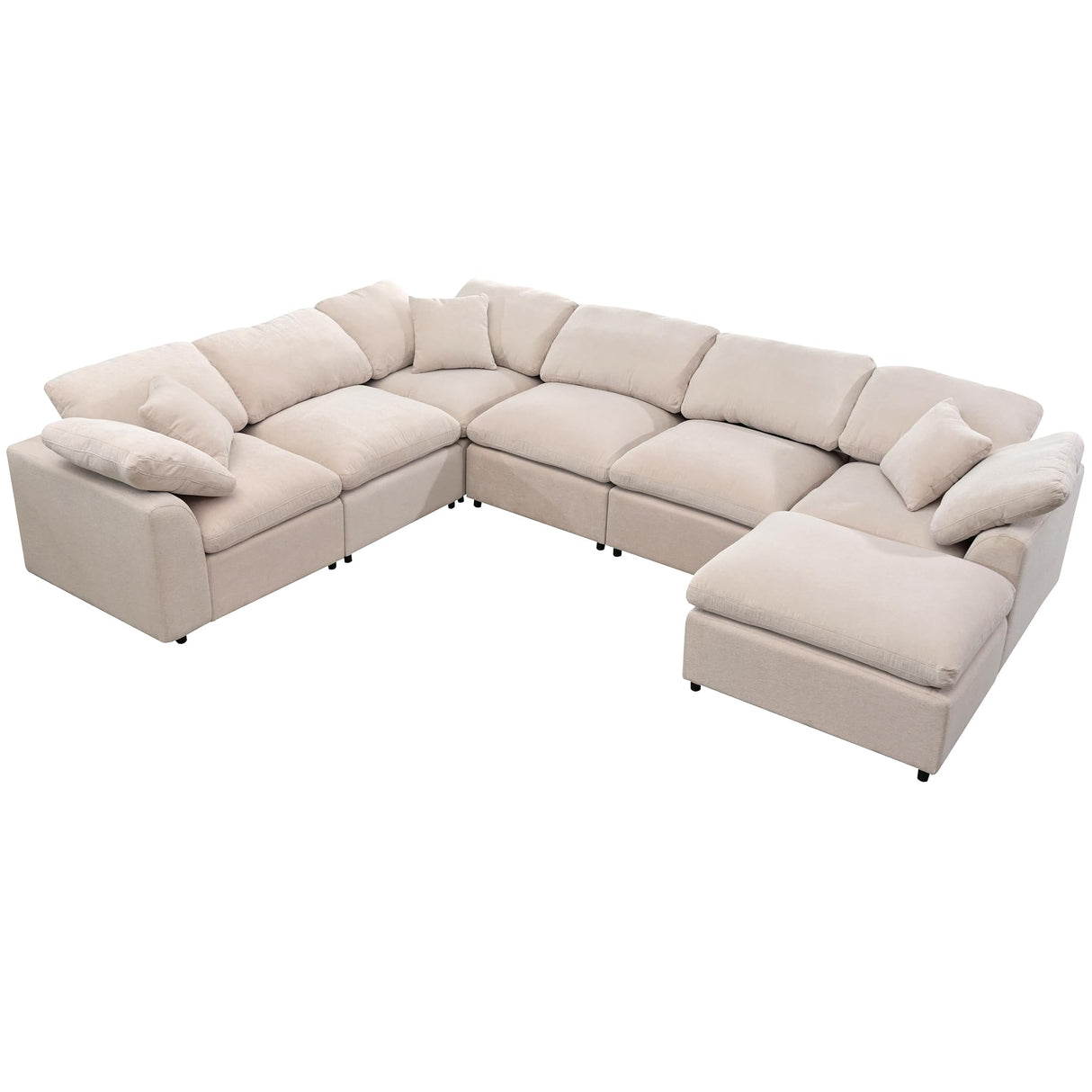 Modular Sectional Sofa with Ottoman L Shaped Corner Couch for Living Room