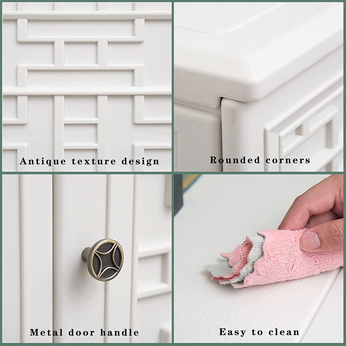 Outdoor Storage Cabinet Waterproof with Shelf, Off White Plastic Outdoor Cabinets