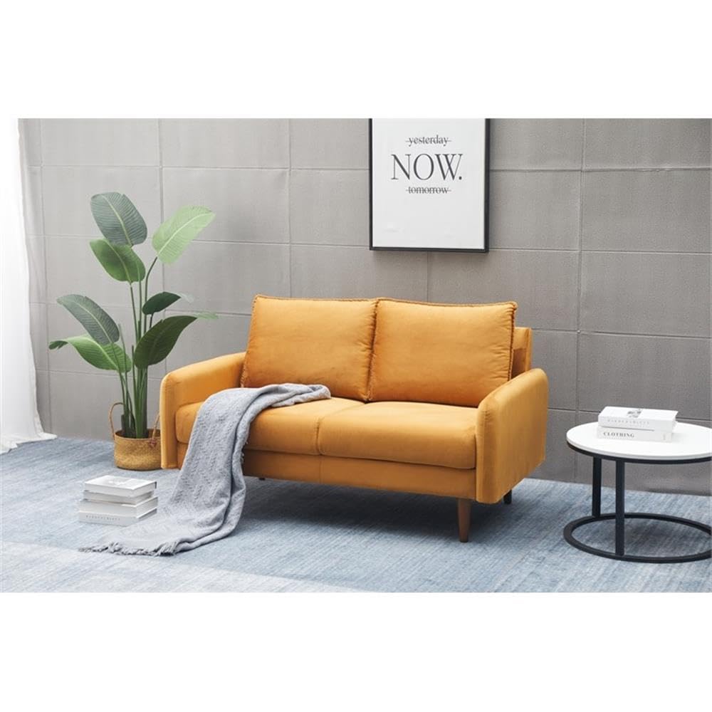 Hambrok Velvet Living Room Loveseat in Ginger