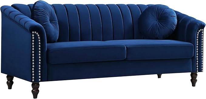Sectional Sofa Set, Microfiber Chesterfield Upholstered Sofas Loveseat