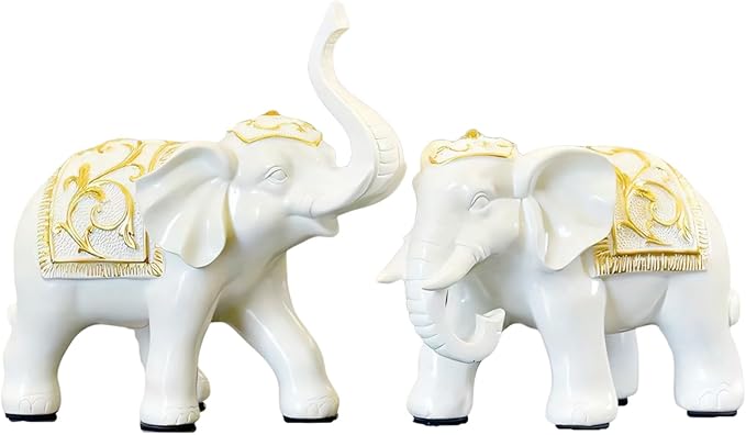 2PS Good Luck Elephant Statue Modern Style Figurines Home Office Desktop Decor