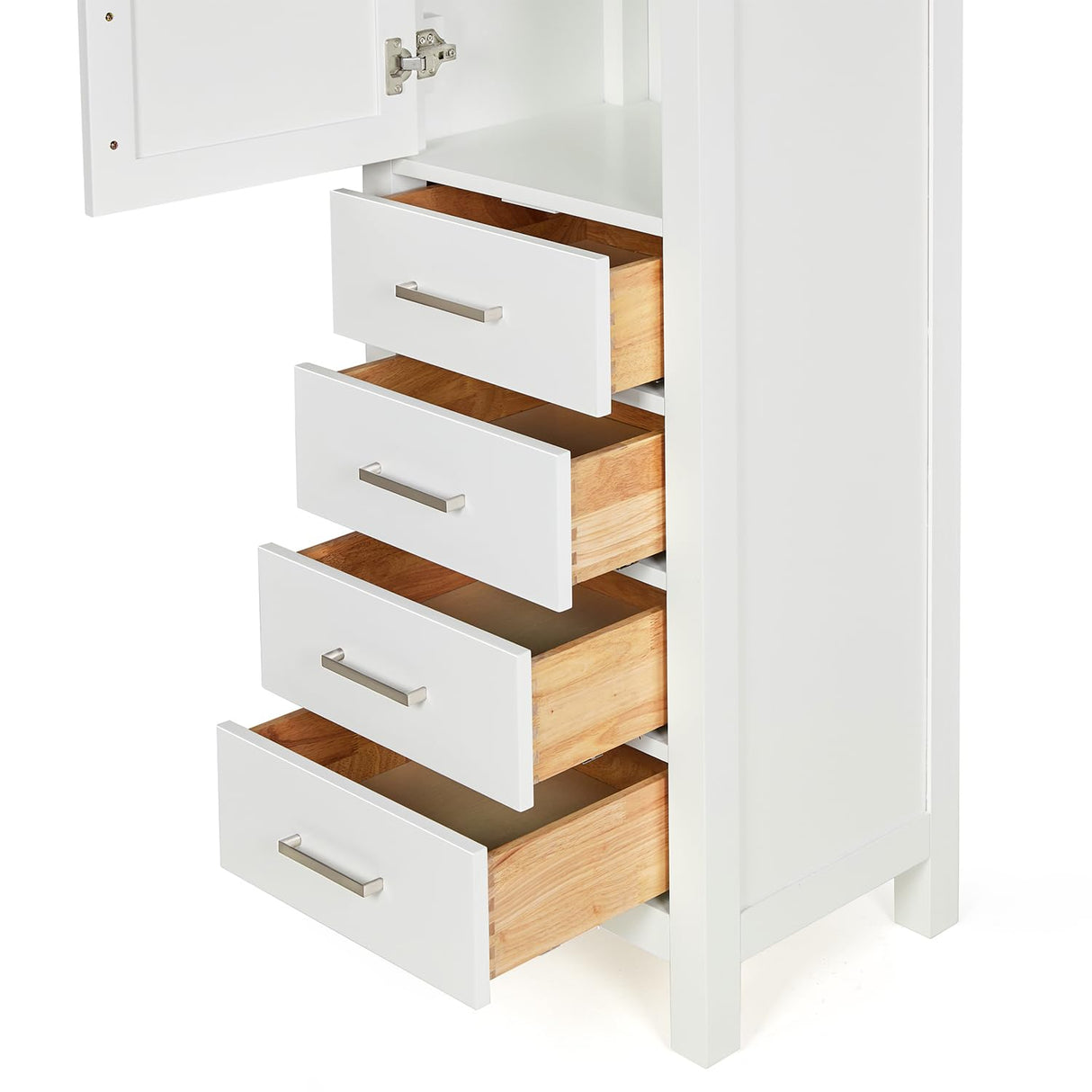 Cambridge Bathroom Storage Cabinet - Solid Hevea Wood and Fully Assembled for Long