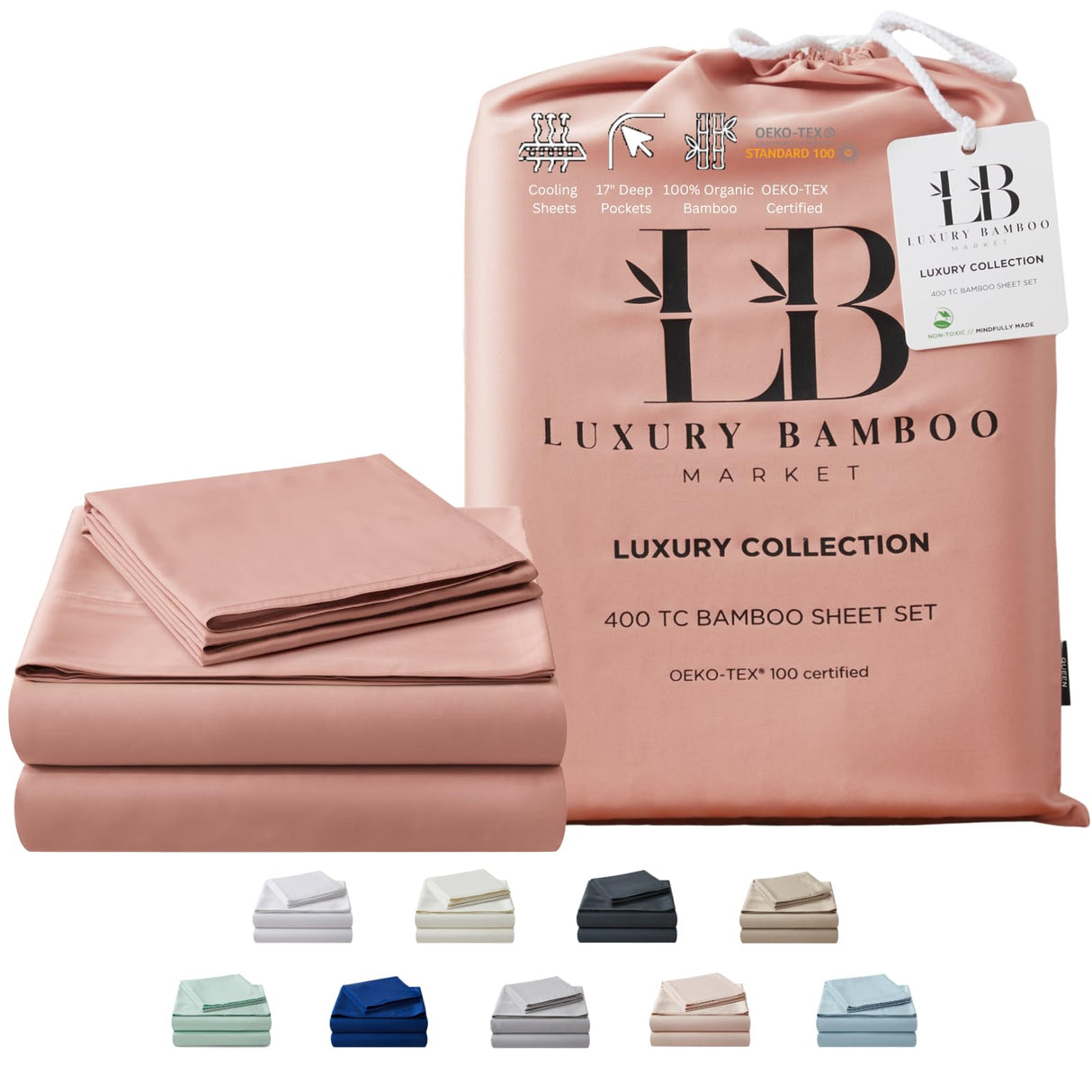 King Size Bed Sheet Set | 100% Viscose Made from Bamboo