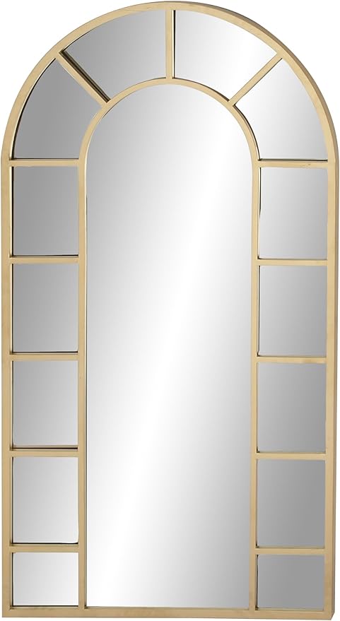 Metal Room Wall Mirror Window Pane Inspired Entryway Mirror