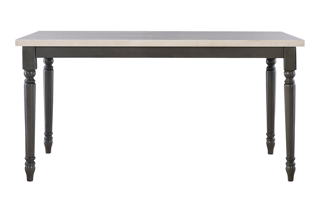 Piece Dining Set with Dark Grey Base and Smokey White Top Includes Dining Table Four