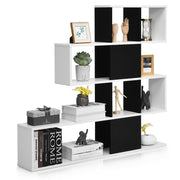 8 Cubes Bookshelf, Modern Ladder Corner Bookcase, 8-Cube Open Stepped Storage Bookcase, 5-Tier Display Shelf for Home Office, 47 x 8 x 43 Inch, Living Room Divider Bookcase