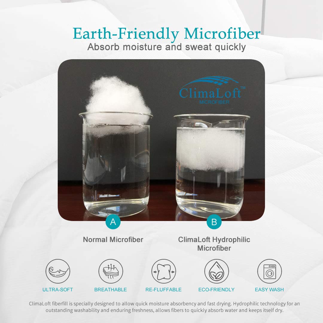 100% Cotton Cover Down Alternative Comforter Queen - All Season Ultra-Soft Skin