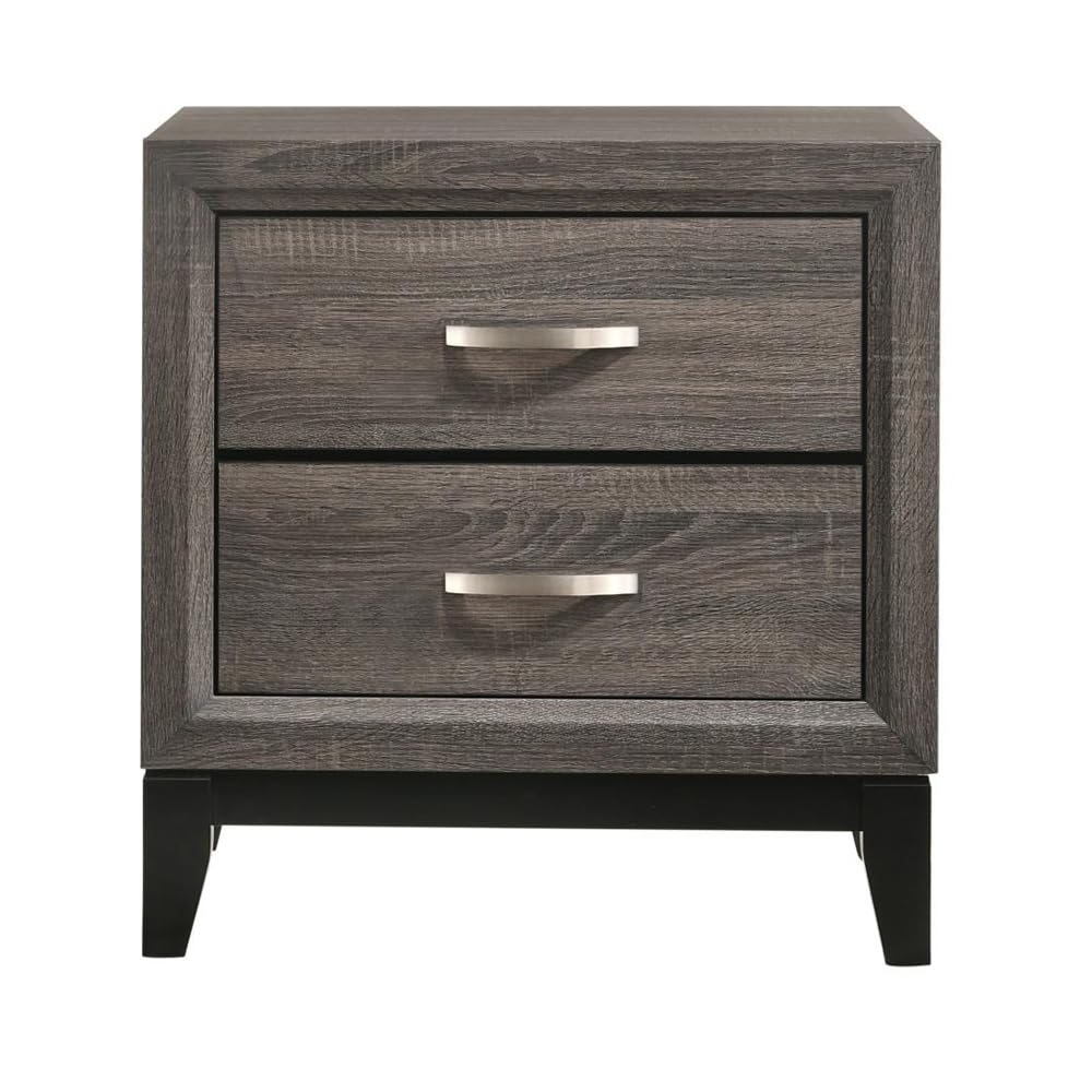 2 Drawer Bedroom Nightstand Transitional Style Bedside Table