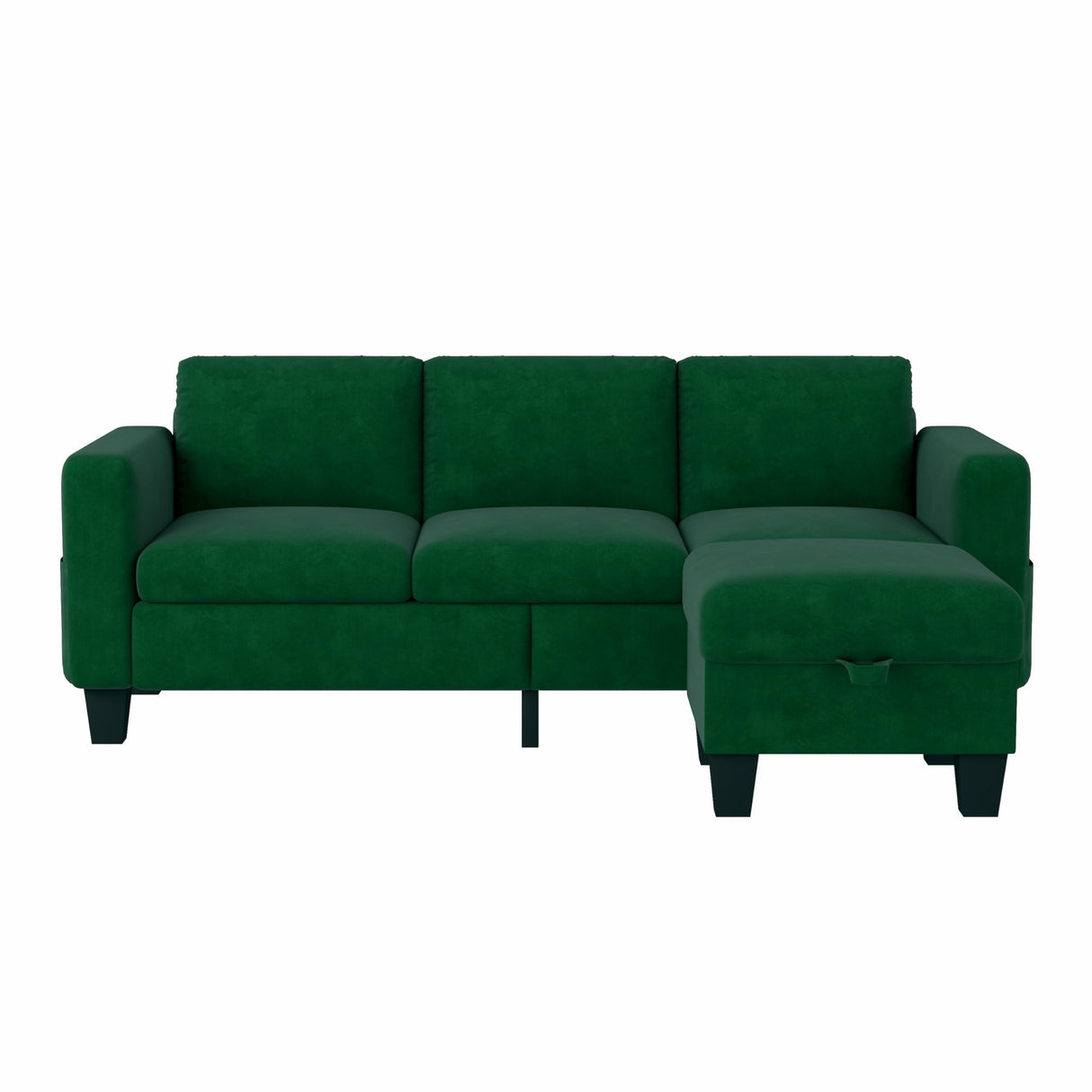 78'' Convertible Sectional Sofa Couch, Green 3 Seat L-Shaped Couch