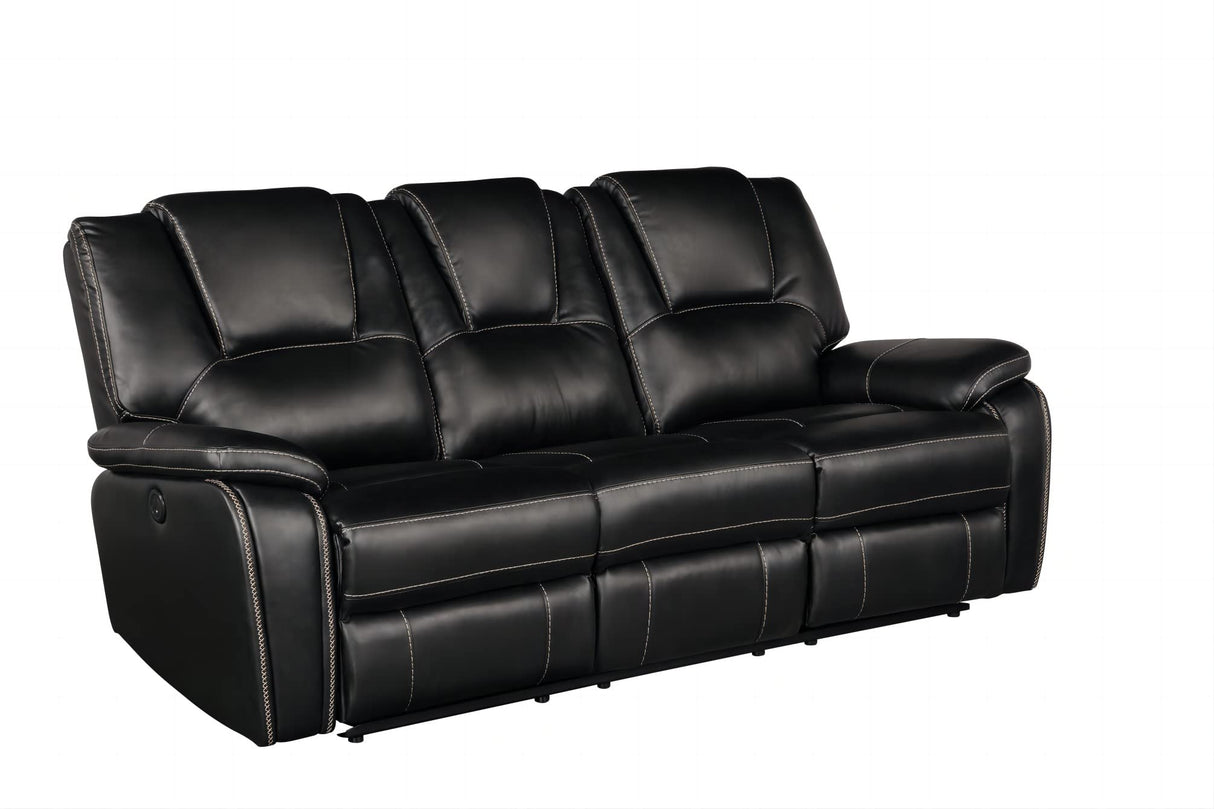 Manual Leather Recliner Sofa Set 3-Piece Elegant Couch for Living Room Furniture