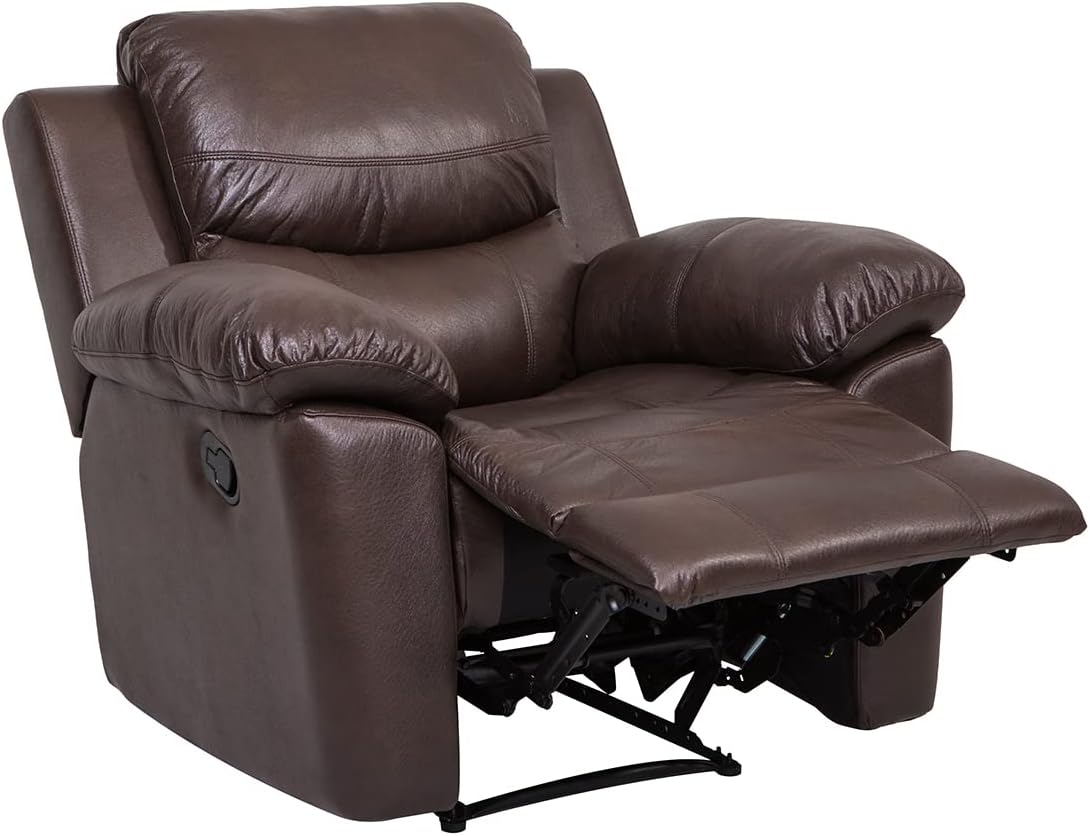 Pieces Bonded Leather Recliner Furniture Sofa Set, Reclining Chair and Reclining Loveseat