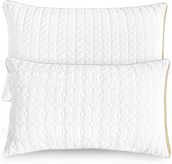 Cooling Queen Size Pillows Set of 2, Hotel Quality Gusseted Bed Pillows for Side