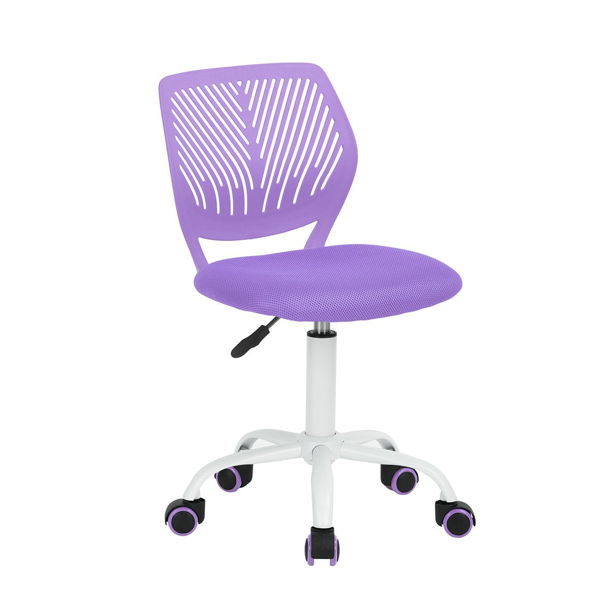 Task Chair 360 Swivel, Low Mid PP Mesh Back Fabric Seat, Height Adjustable, Rolling Castor, W15.7inces x D15.2inces x H29.5-34.2inches (Purple)