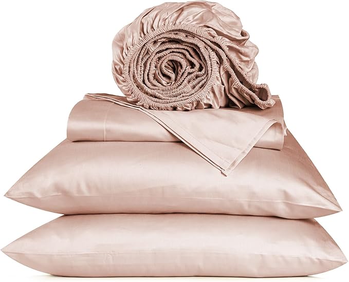 800 Thread Count Egyptian Cotton Sheets King Size, Long Staple Bed Sheets, 4 Pc Bed