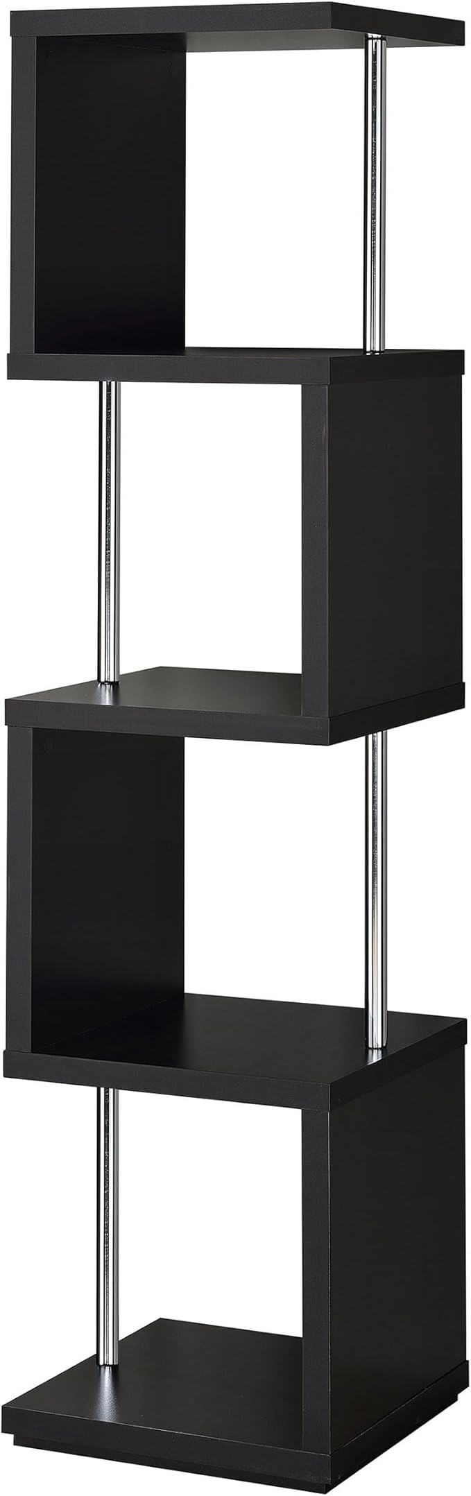 Baxter 67-inch 4-Shelf Bookshelf White and Chrome