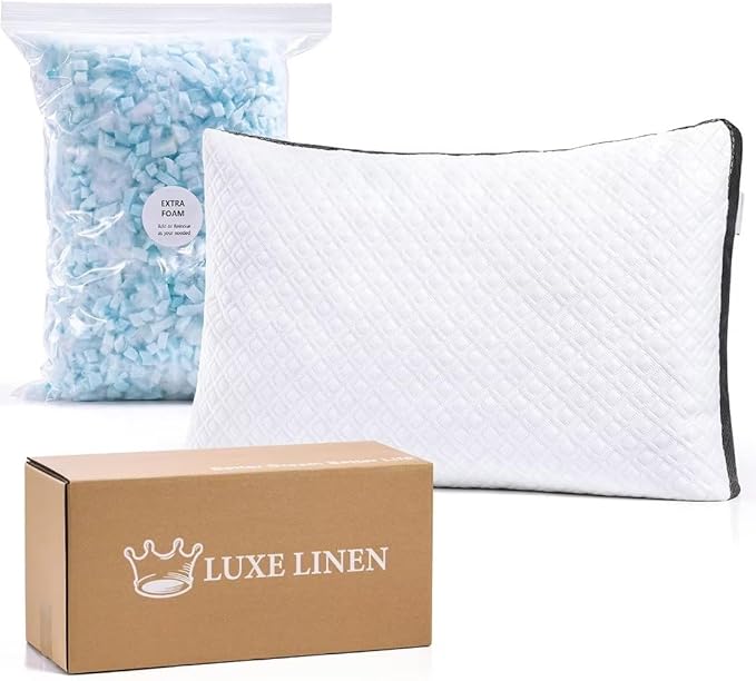 Pillows Queen Size Set of 2, Shredded Memory Foam Pillows