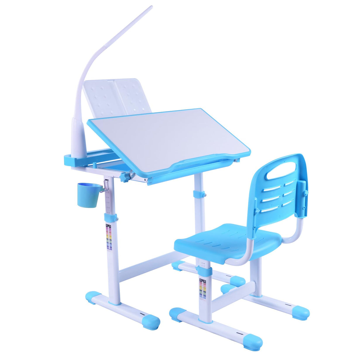 Kids Desk & Chair Set | Adjustable Study Table with Tilt Desktop & LED Light