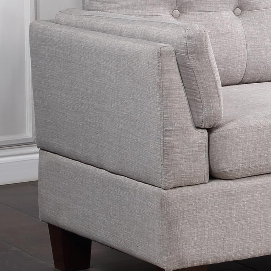 Linen Modern Sectional Sofa with Right Facing Chaise