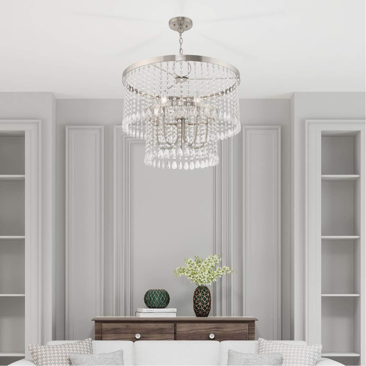 Lighting 1065-91 Neptune 5-Light Bath Light, Brushed Nickel, 32 x 6.75 x 8