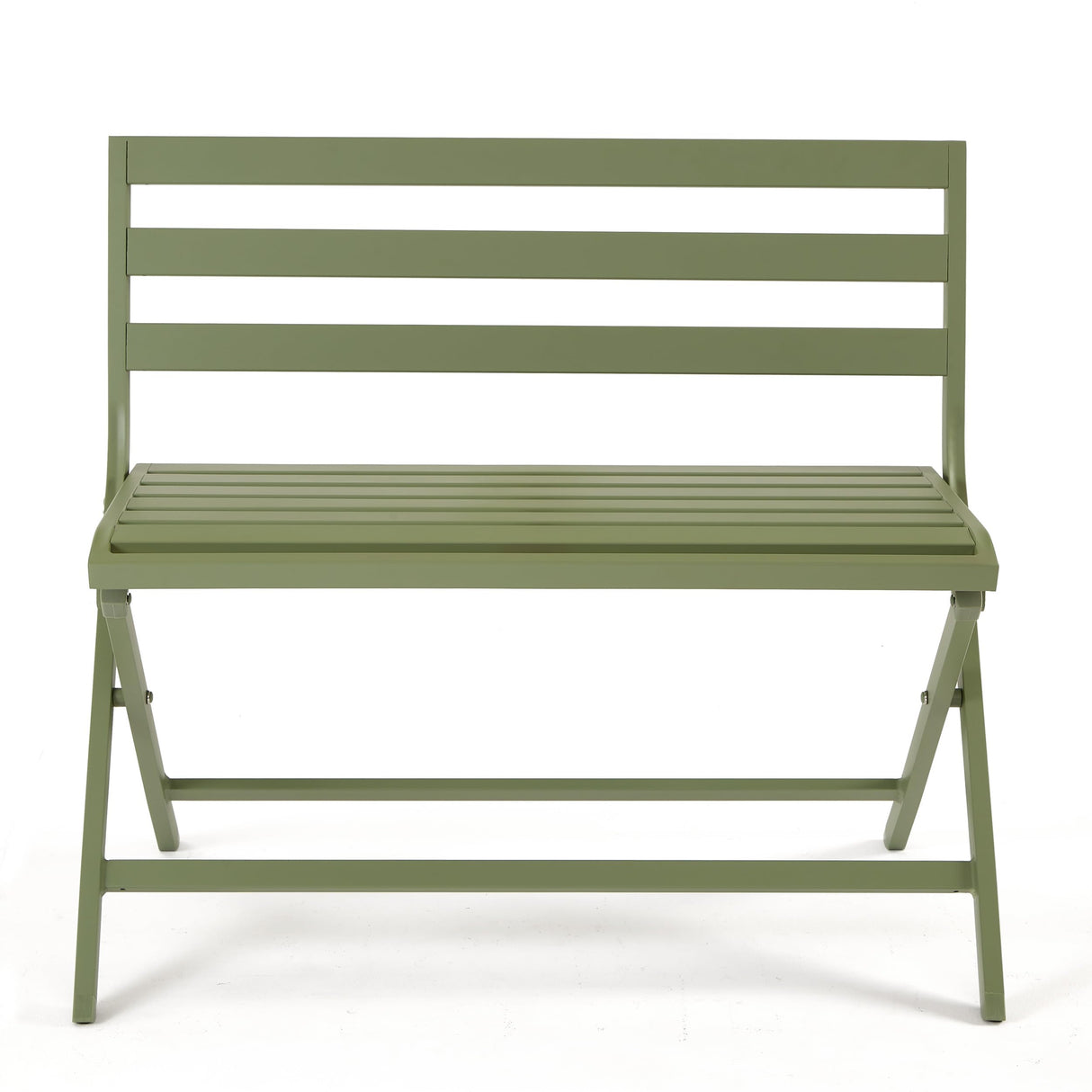 Outdoor Foldable Garden Bench, Powder Coated Aluminum Patio Porch Bench