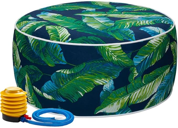 Inflatable Stool Ottoman Pouf D20 xH9, Outdoor Round Footrest Footstool