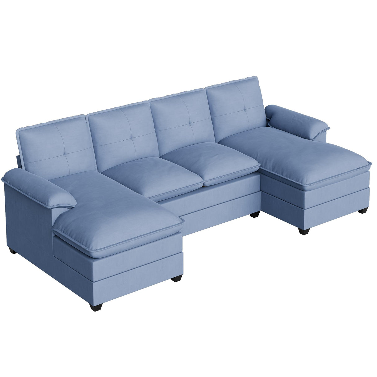110" Sectional Sofa Couch, U-Shaped Modular Couch Sleeper