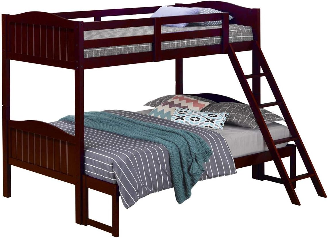 Littleton Solid Wood Twin Over Full Bunk Bed, Espresso