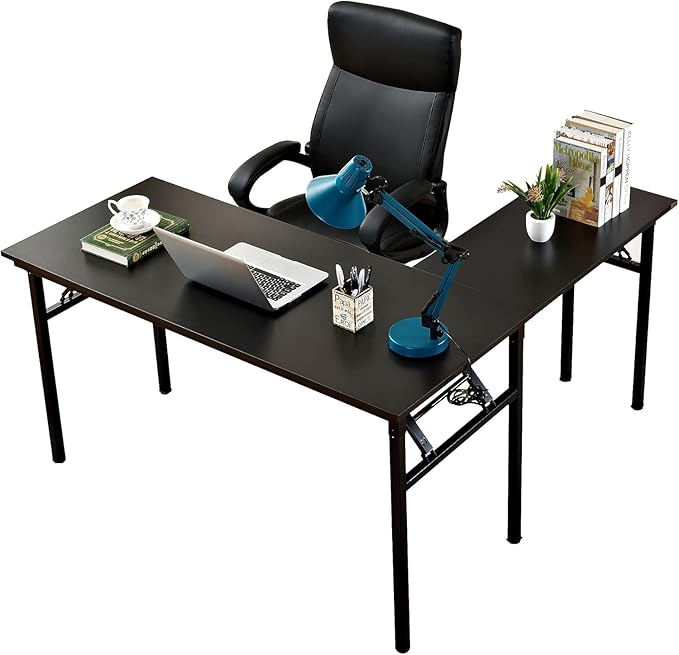 L Shaped Desk Folding Computer Desk, L Desk Home Office Desk