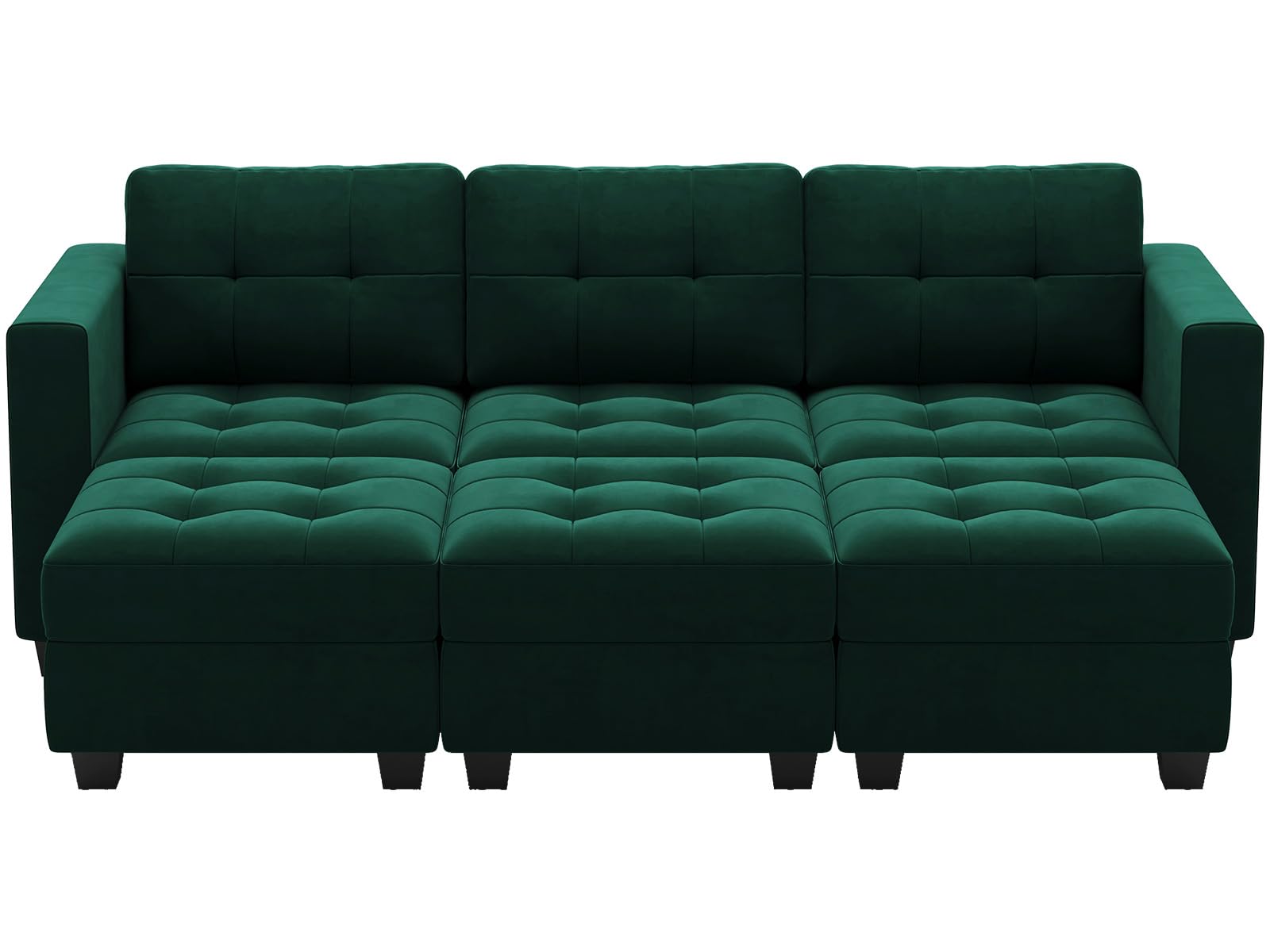 Modular Sectional Sleeper Sofa with Storage Velvet Fabric Sectional Couch