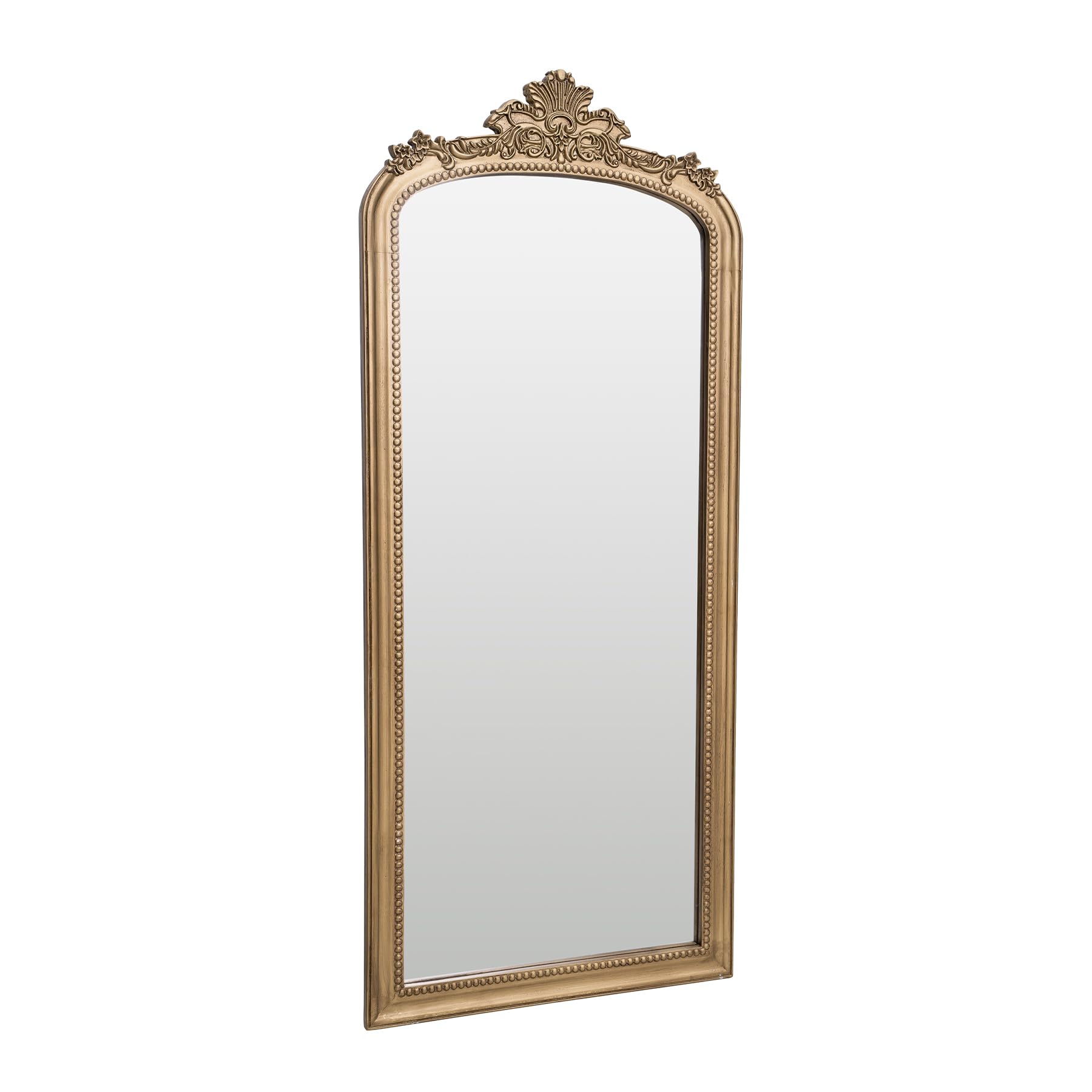 Vintage Gold Floor Mirror Floor Leaning, Antique Ornate Wall Mirror Full Length