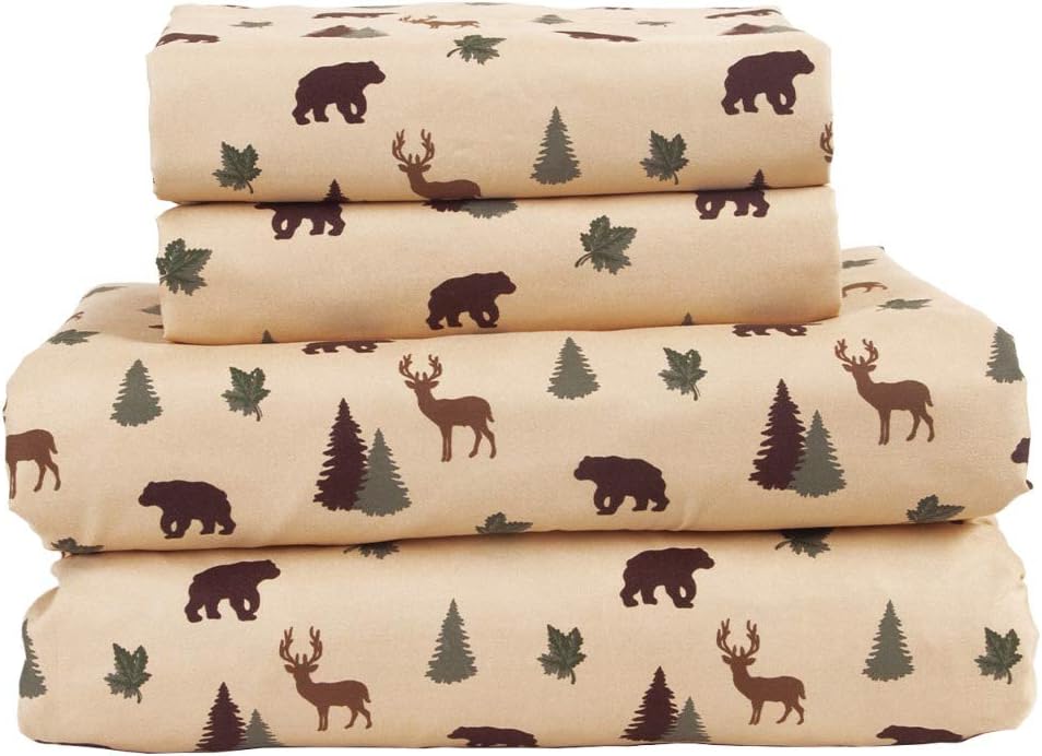 Cozy Cabin 4-Piece Full Microfiber Bedding Sheet Set with Deep Pockets