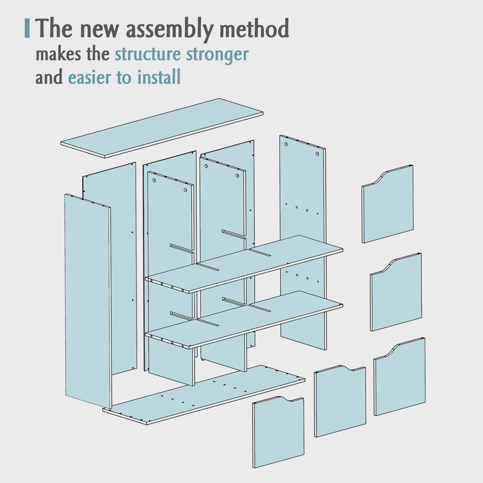 9-Cube Storage Shelf Bookcase - Wooden 3-Tier Floor Standing Open Bookshelf