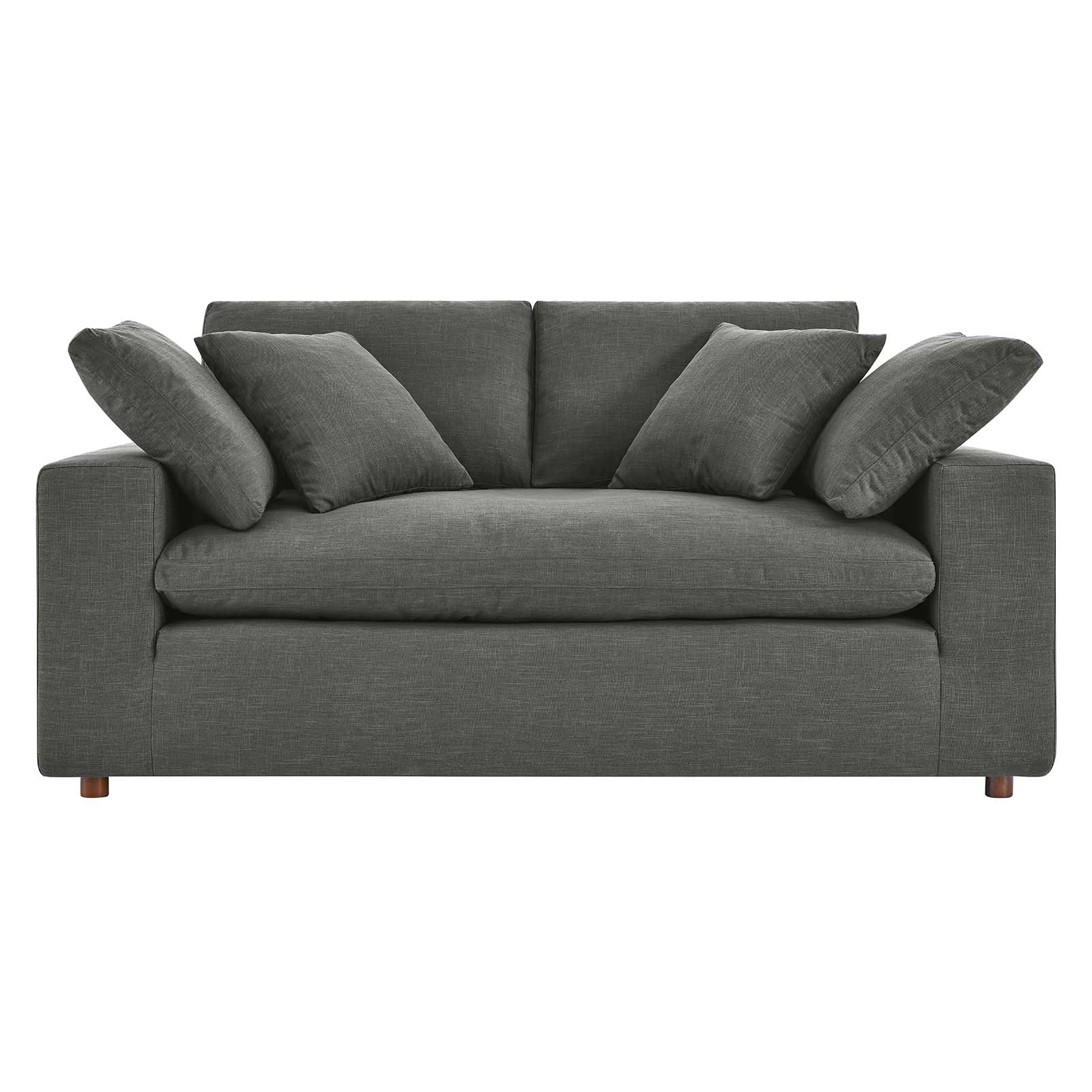 859-GRY Commix Down Filled Overstuffed Loveseat, Gray