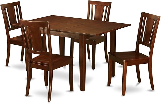 PSDU5-MAH-LC 5 Piece Dining Set Includes a Rectangle Dining Room Table with Butterfly