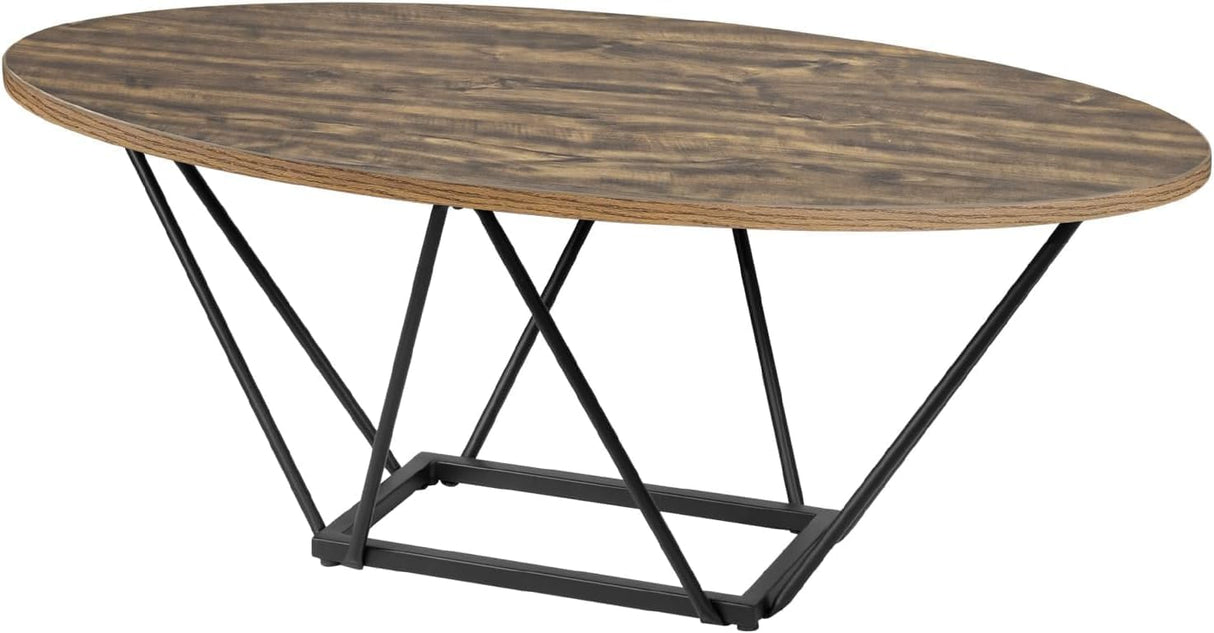 Oval Coffee Table, 43.5" Small Coffee Table for Living Room Office